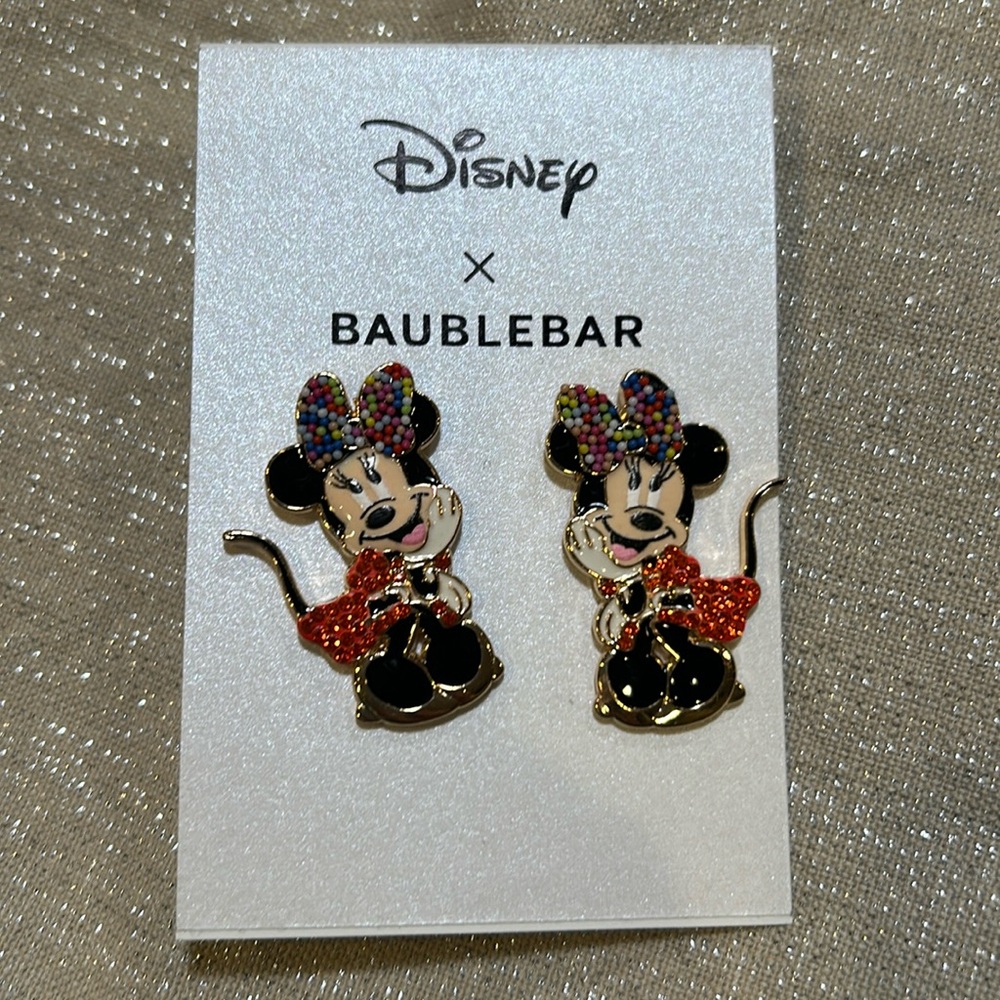 New LN Disney Baublebar Minnie Mouse earrings